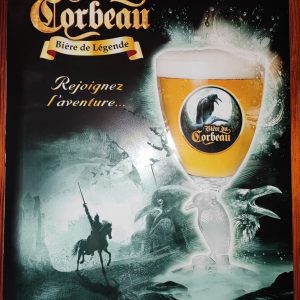Plaque collector émaillée en relief "Bière du Corbeau"